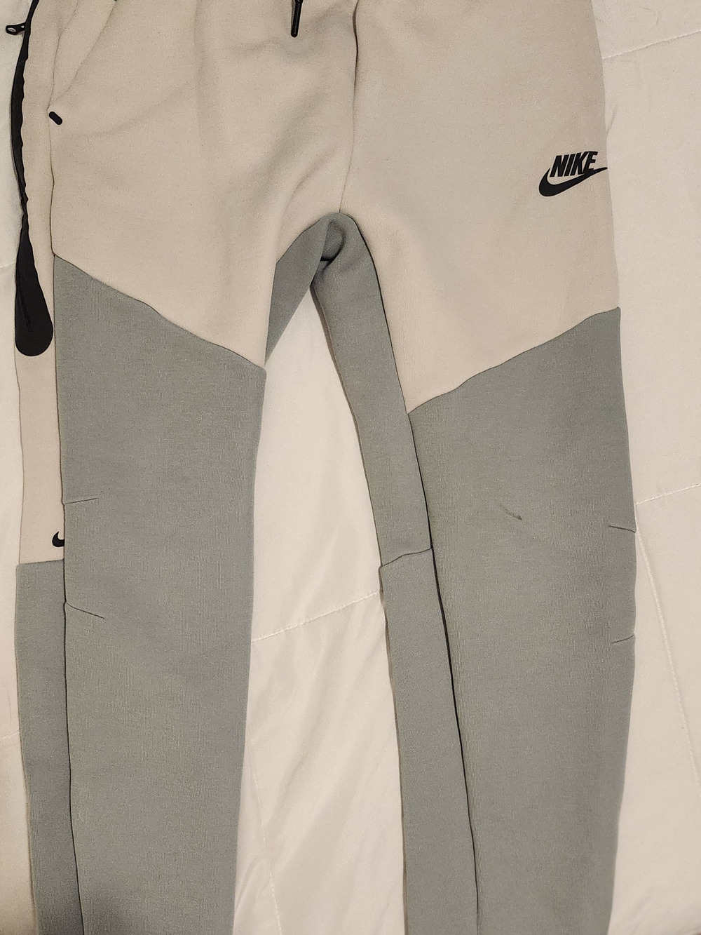 Nike Kids Cream and Sage Colorblock Joggers